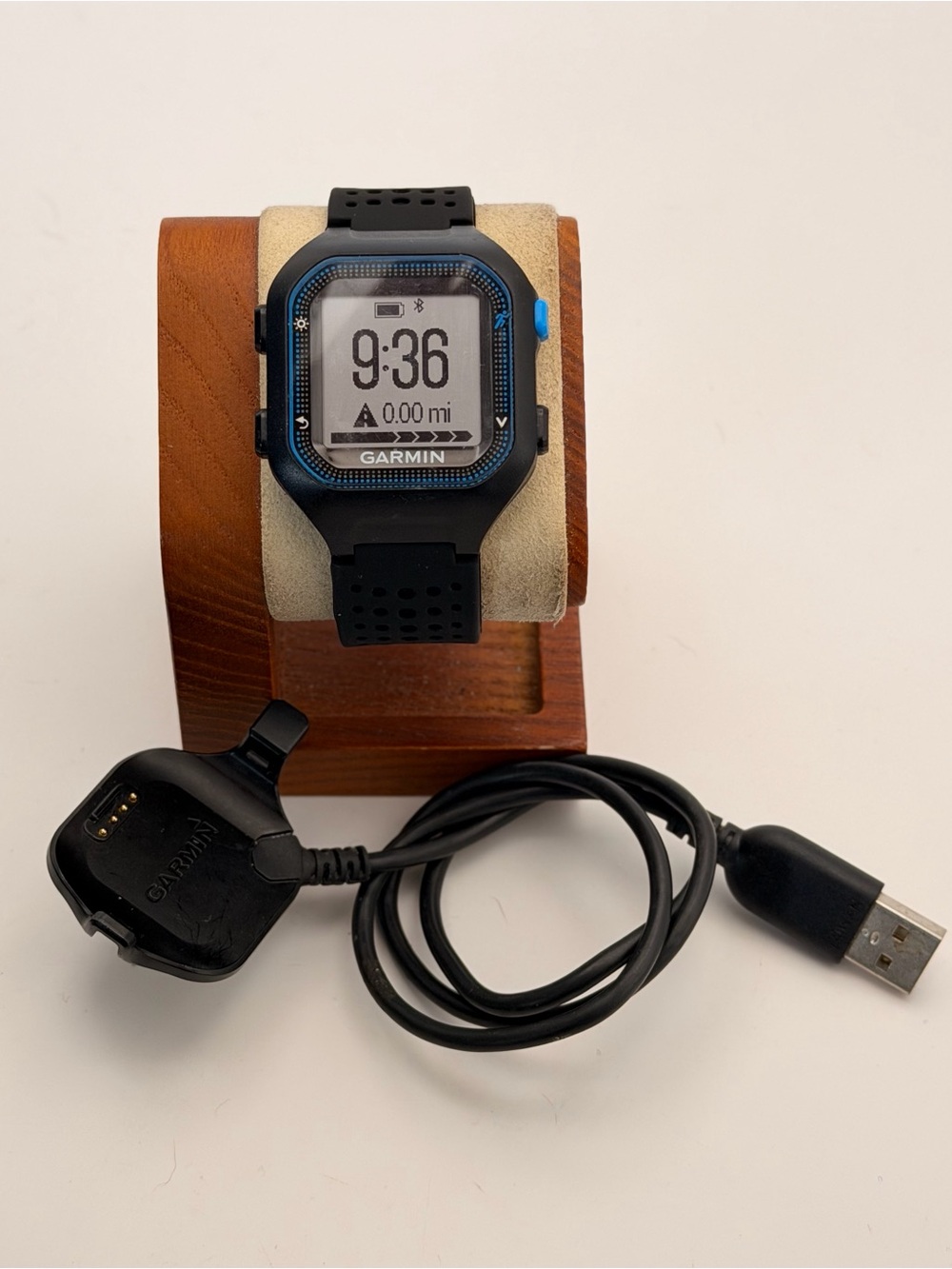 Garmin Forerunner 25 Large, Excellent, Tested, Charger Included, Blue & Black